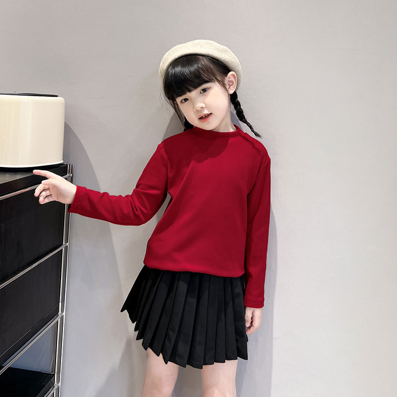 Ddmyshoesvip Children S Cashmere Thermal Underwear Boys Base Shirt Spring And Girls Autumn Clothes Single Piece Top Big Children S Half High Collar Wi