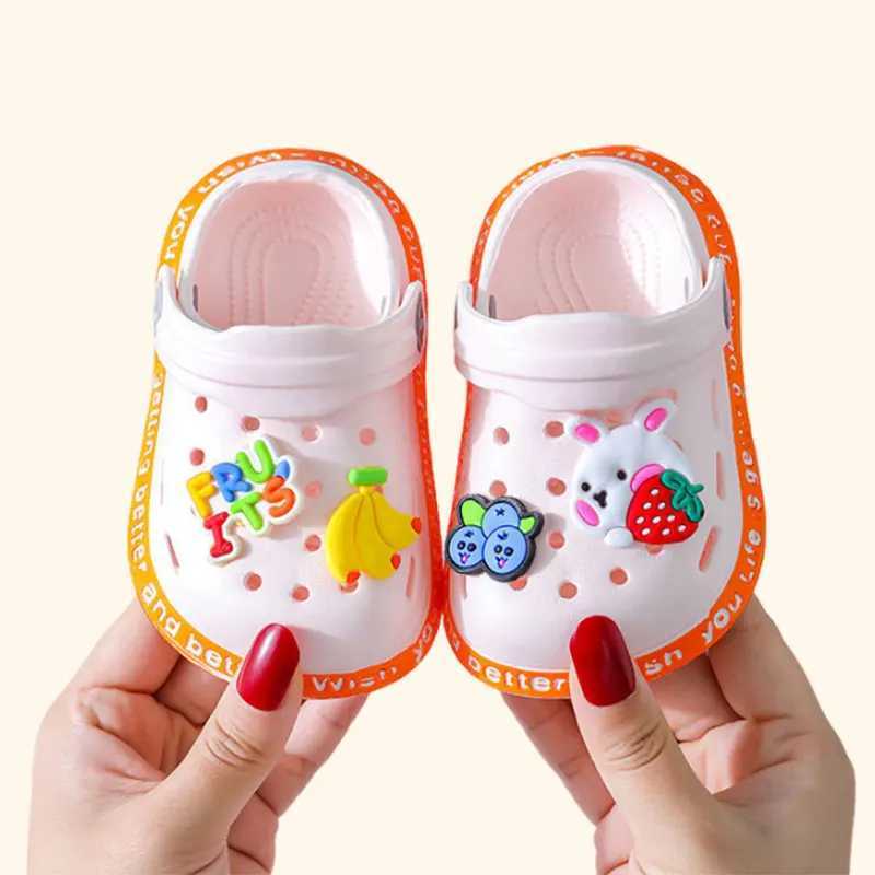 Summer childrens sandals childrens slippers soft anti slip DIY design hole baby shoes beach boys and girls gifts Z250410