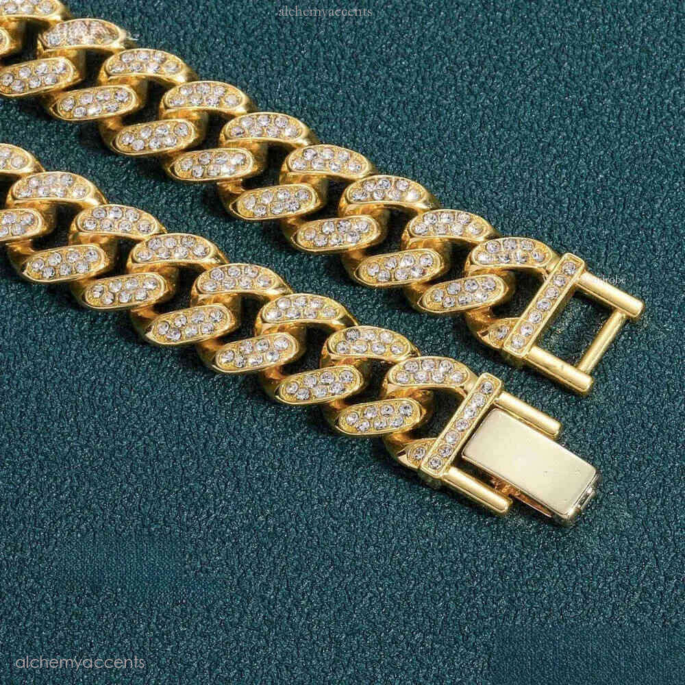 Sterg Sier Ice out VVS Mosan Hip Hop Necklace Custom Size Black Dia Cuban Chain 20mm