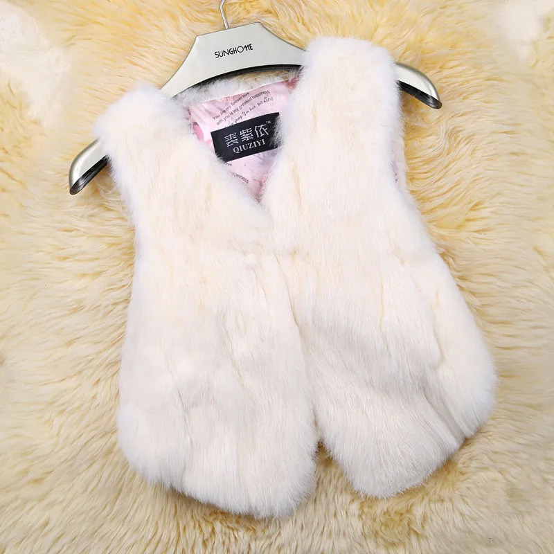 Women Real Genuine Rabbit Fur Vest Fashion 100 Gilet Lady Short Sleeveless Coat 251110