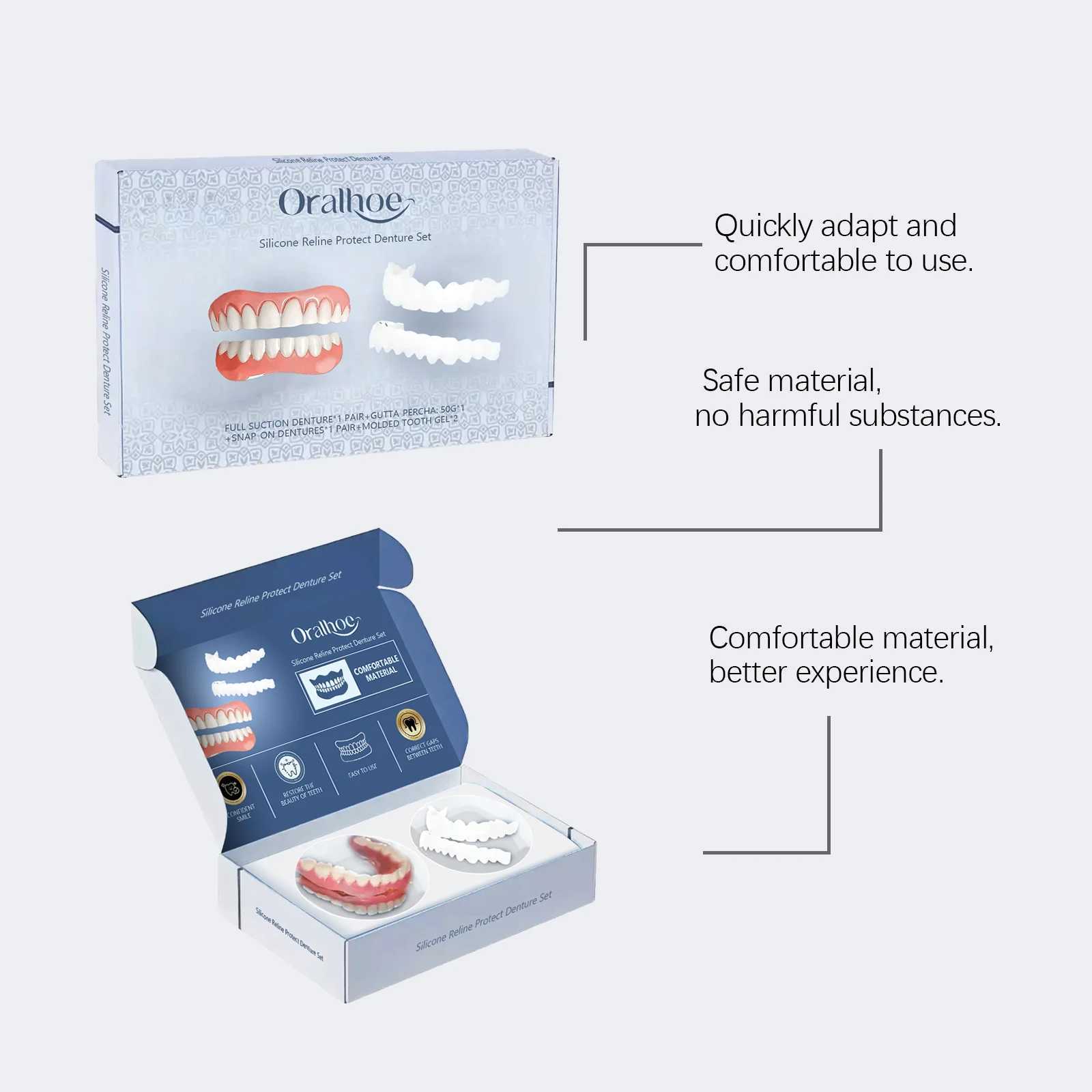 New Arrival 3D Adjustable Denture Kit - Low Allergy Cosmetic Teeth for Instant Smile Correction and Daily Comfort Z250410