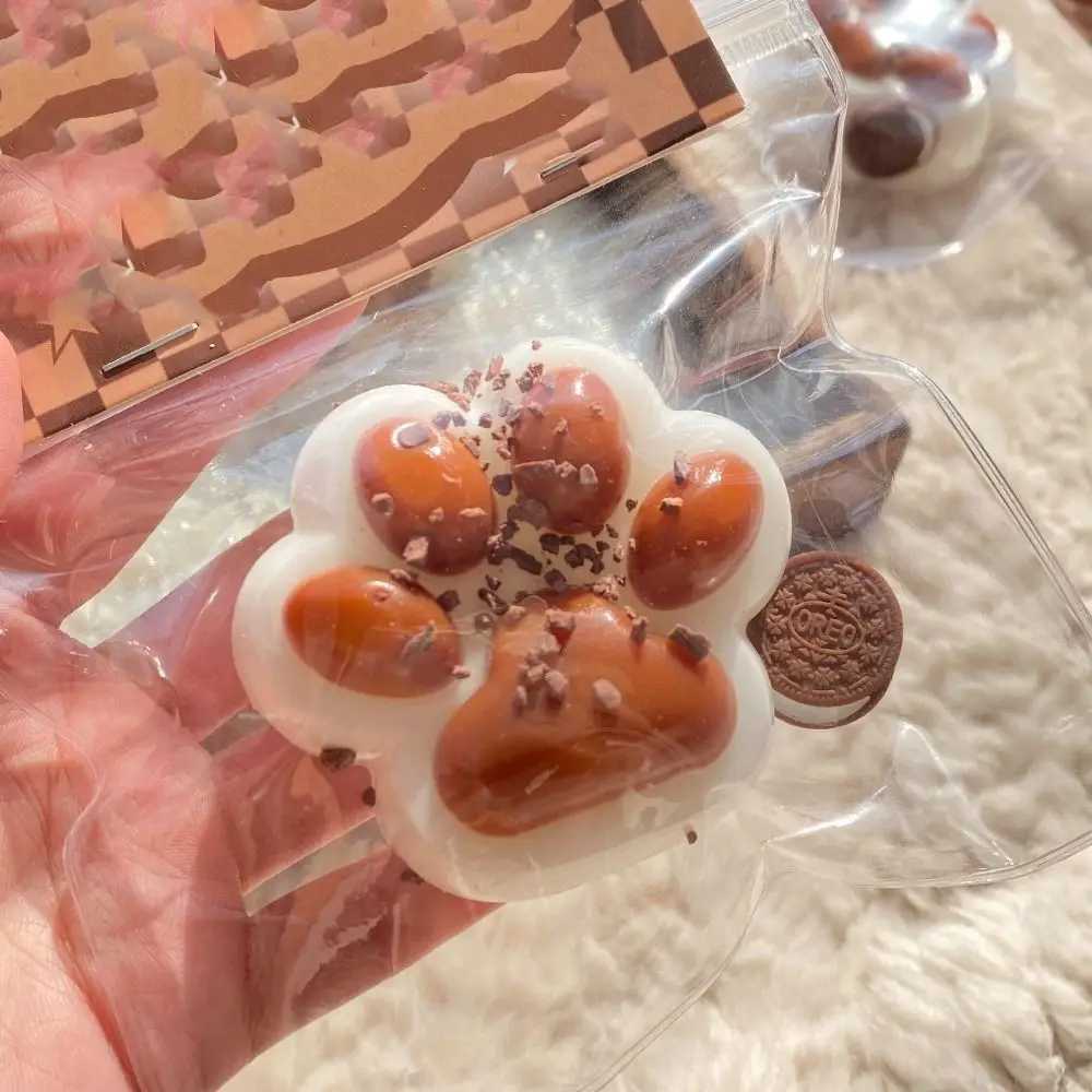 New Arrival Taba Squeezing Toy Mochi Squeezing Cake Toy Cute Cat Feet Stress Relieving Fidget Toy Adult and Children Slow Bounce Sensor Toy T250410