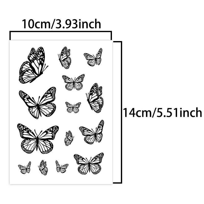 Butterfly 1Pc waterproof temporary tattoo sticker one to two weeks waterproof male and female fake tattoos W250410