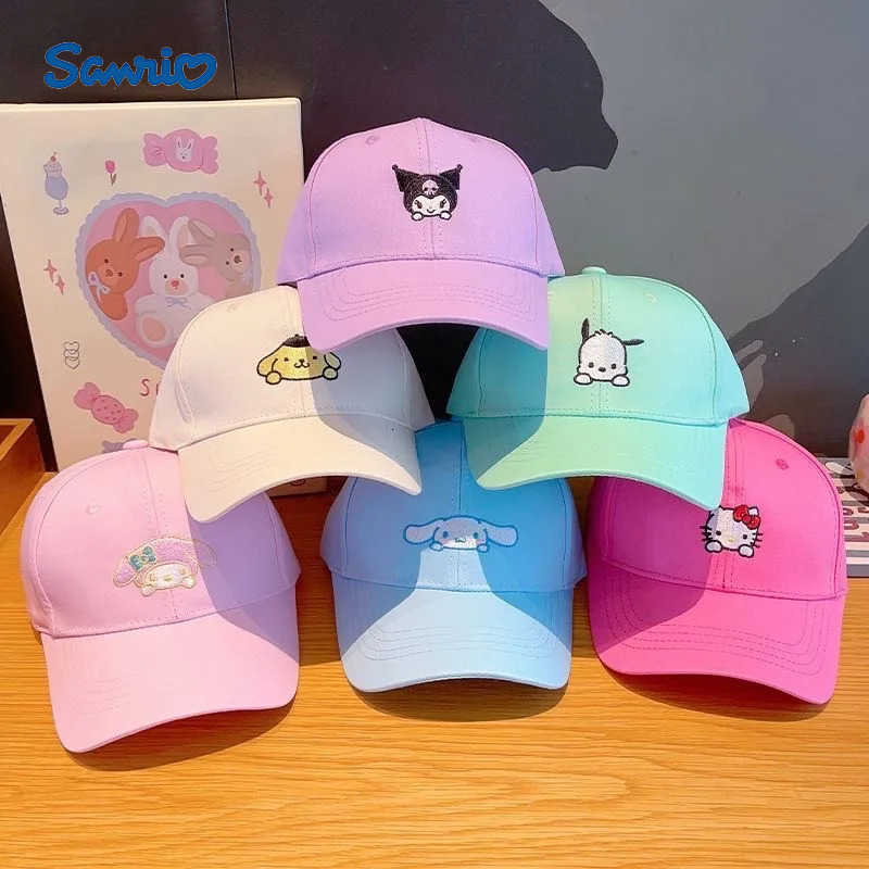 Sanrio Baseball Cap Cute Breathable Hello Kitty Kuromi Embroidered Childrens Baseball Cap Boys and Girls Outdoor Sports Hat H251110