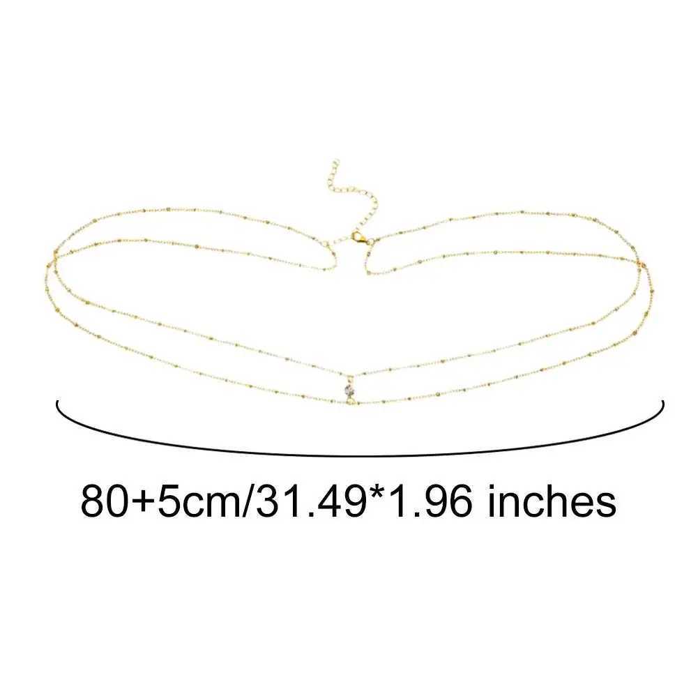 Fashionable and Simple Double layer Bead Chain Womens Waist and Waist Chain Belly Belt Chain Fashionable Body Jewelry Spring and Summer Gifts X250410
