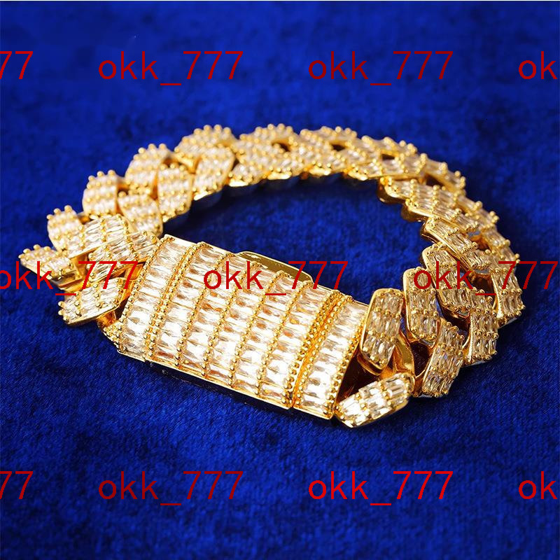 Hip hop bracelet diamond Cuban chain 925 silver moissanite bracelet trendy brand mens and womens bracelet accessories batch