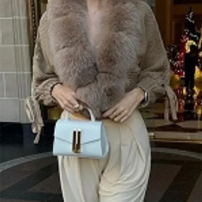 Winter Fashion Knitting Cardigan Placket Coat Women Casual Real Fur Short Warm Knitted Jacket with Natural 251105