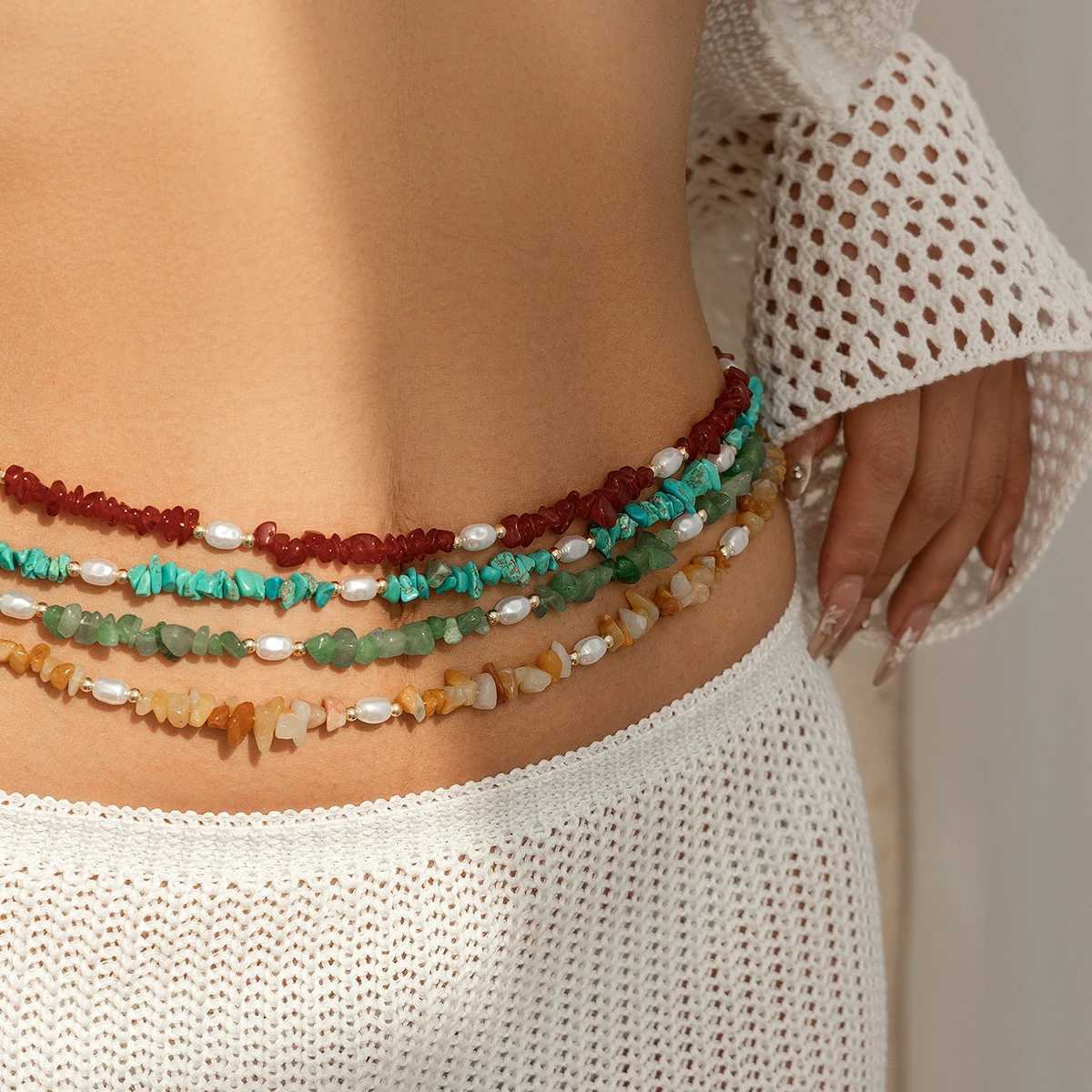Salicon Bohen Poetic Gravel Waist Chain Vintage Colored Seed Beads Belly Chain Warm Summer Beach Sexy Body Jewelry X250410