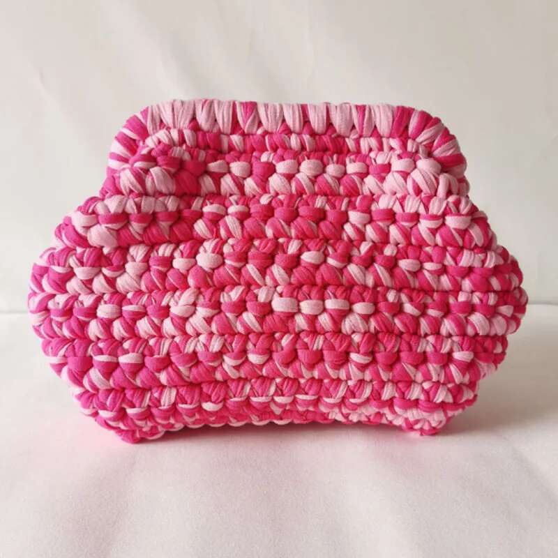 New handmade crochet cloud high-quality woven clutch fashion clip bag