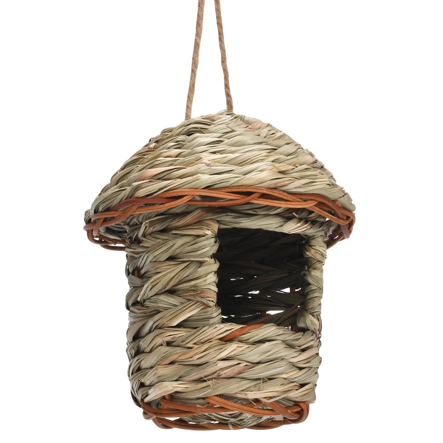 Bird Cage Natural Grass Egg Pitcher Bird House Outdoor Decoration Weaving Hanging Parrot Nest Pet Bedroom 250403