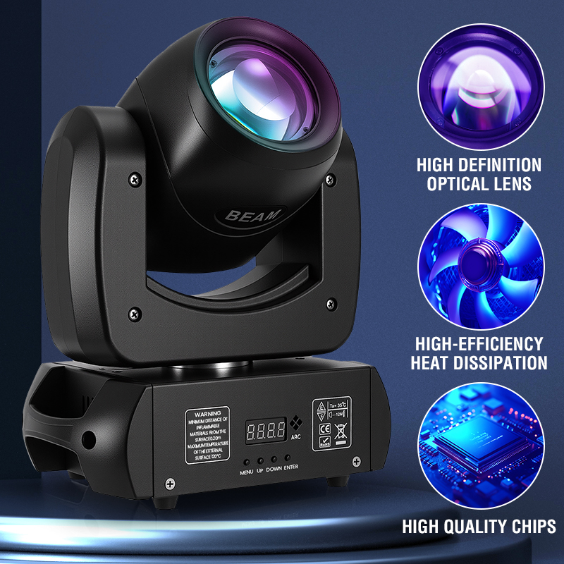 Stock In USA 120W swivel beam light - high-performance light for small bars, used for concert atmosphere lighting, multi-color prism light, live strea