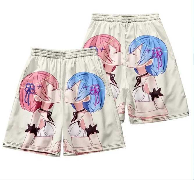 Life in Another World Begins from Scratch - Ram and Rem in Anime Boys Swimming Shorts X250410