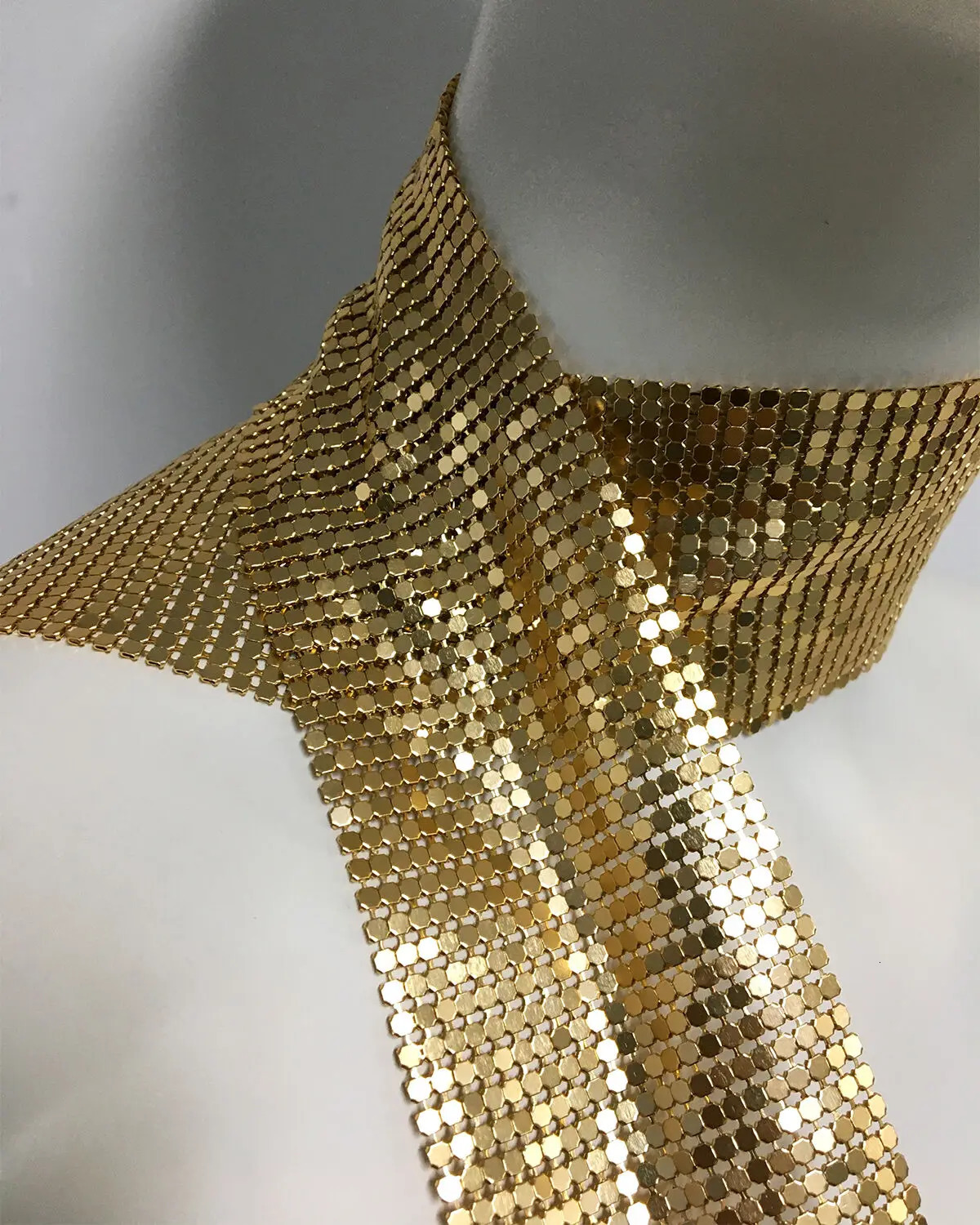 FestivalQueen Metal Sequin Tassel Neckerchief for Women Body Chain Glitter Sparkle Neck Tie Scarf Fashion Nightclub Clothing Acc 250409