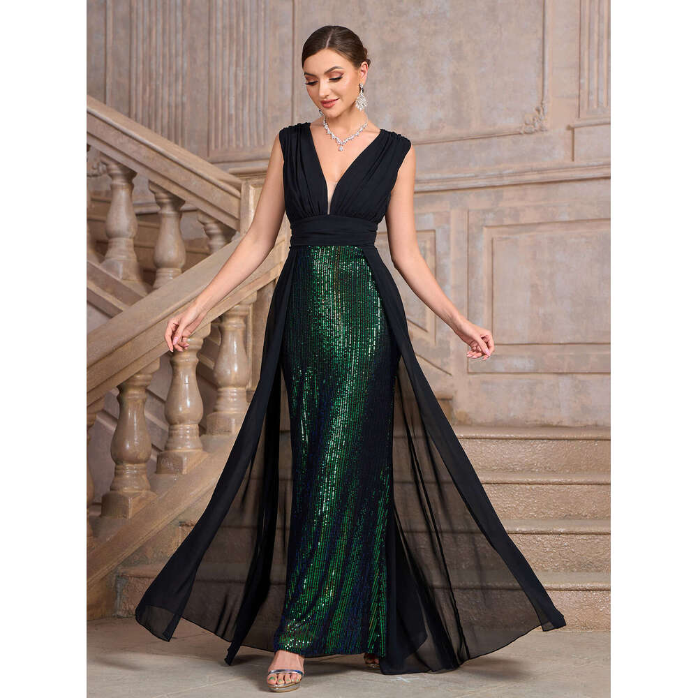 Women's Clothing Standard Size Autumn Winter New Sleeveless Sequin Party Night club maxi dress SEXY DRESSES FOR WOMEN