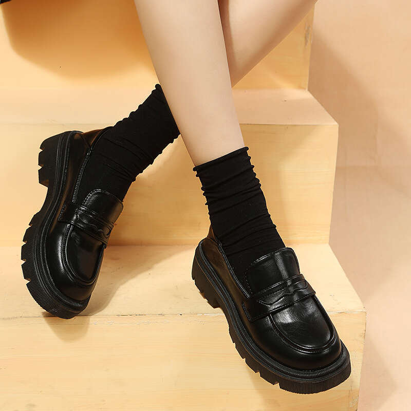 Woman Sandals Autumn Winter New Lefu In England One Step JK Student Thick Soled Small Leather Shoes For Women Flat Bottom