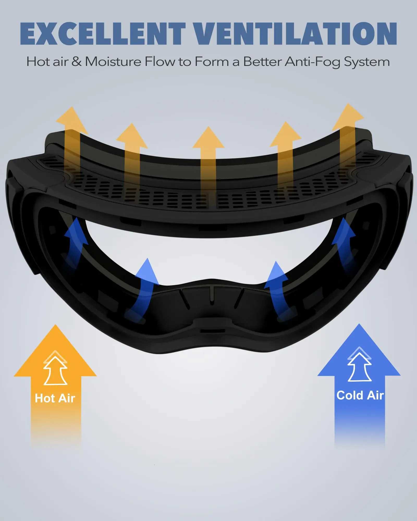 Findway Adult Ski GoggLEs UV400 PROtection Anti-Fog Ski Board GoggLEs OTG Design for Teenagers of Both genders K251110