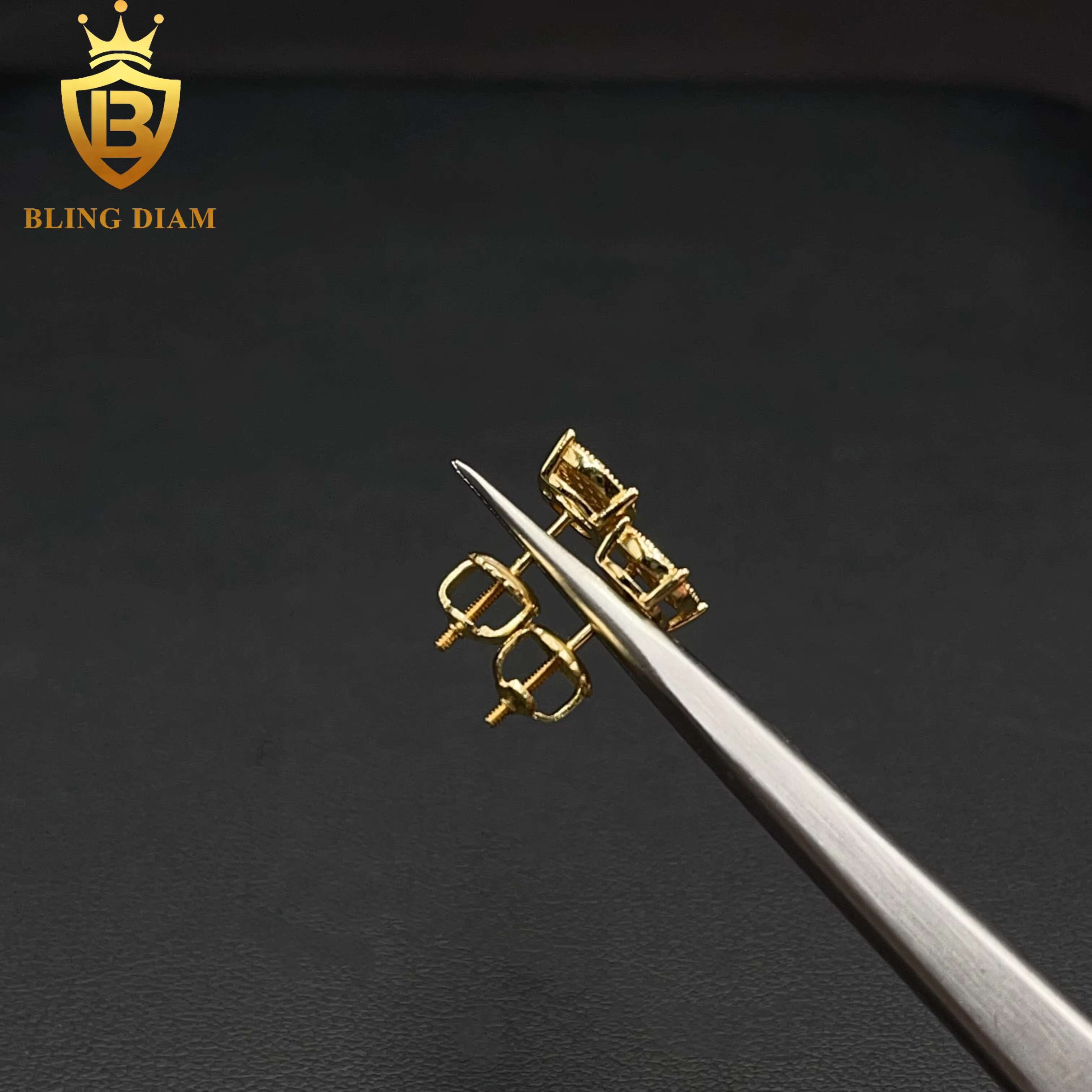 6.5mm Fashion Jewelry Stud 925 Silver Screw Back VVS Moissanite GRA Certificate Earrings Women Men