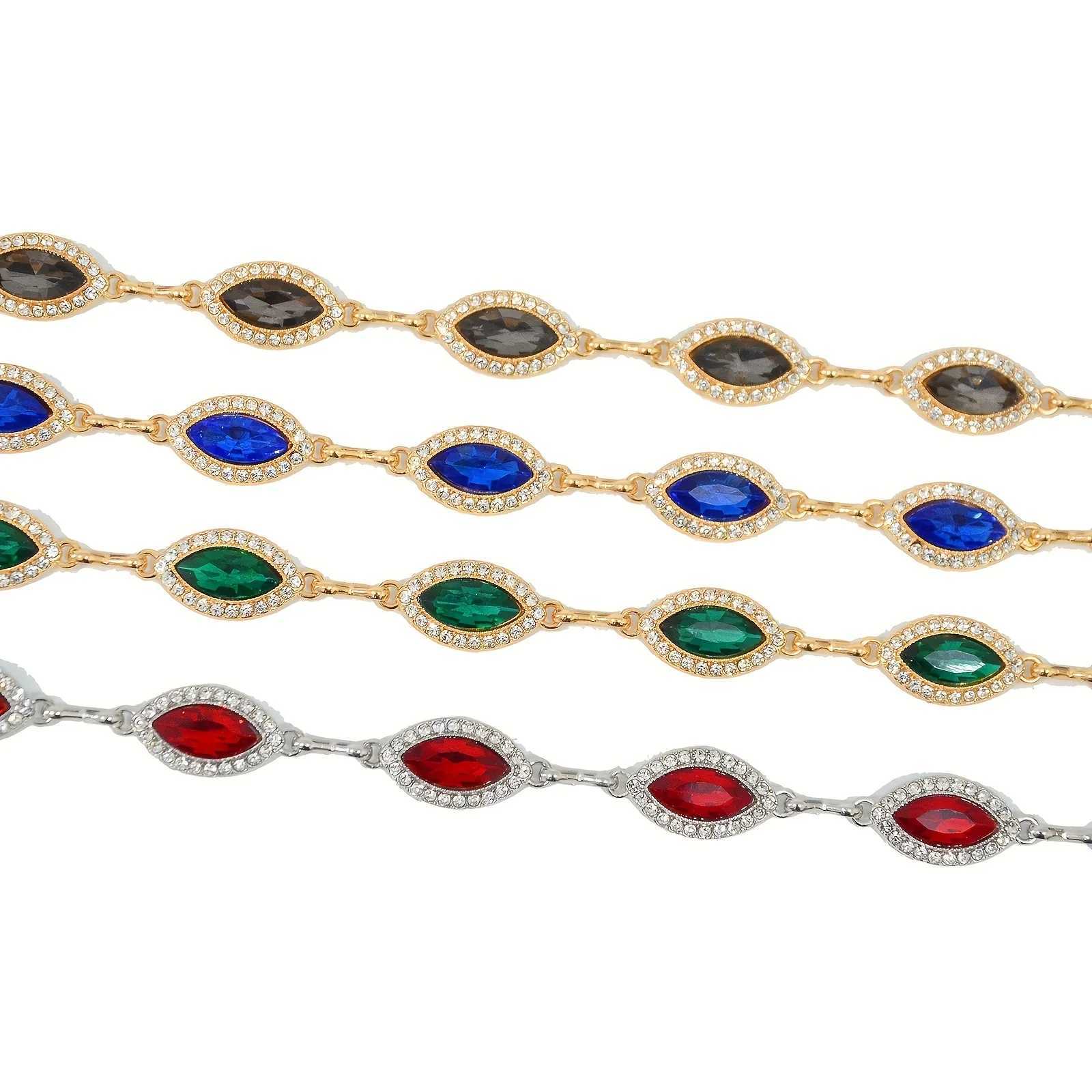 Large gold waist chain crystal rhinestone inlaid Bohemian body chain elegant metal chain dress X250410