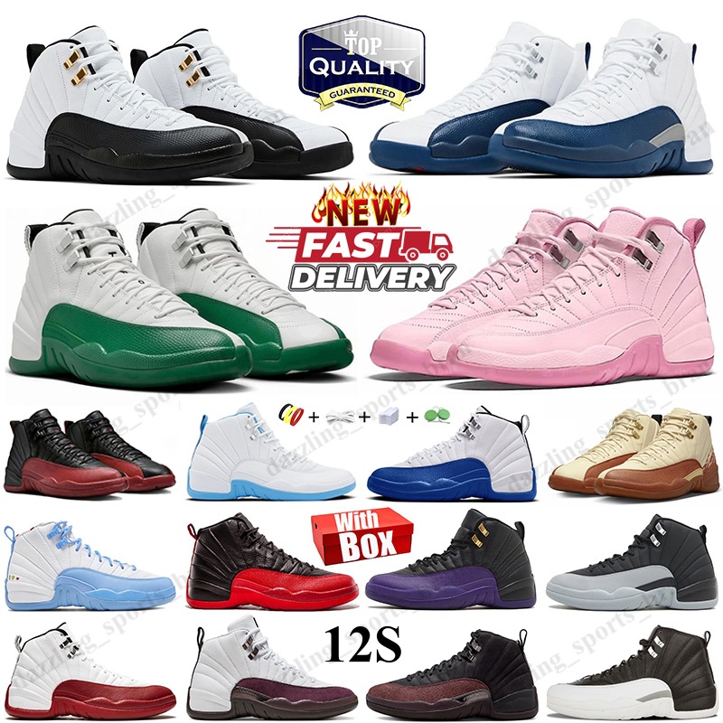 12s With Box Basketball shoes Taxi Bucks French Blue Pearl Pink Melo Blueberry Flu Game University Blue Barons Playoffs High Mens Womens Outdoor Sports Shoes Eur 36-47