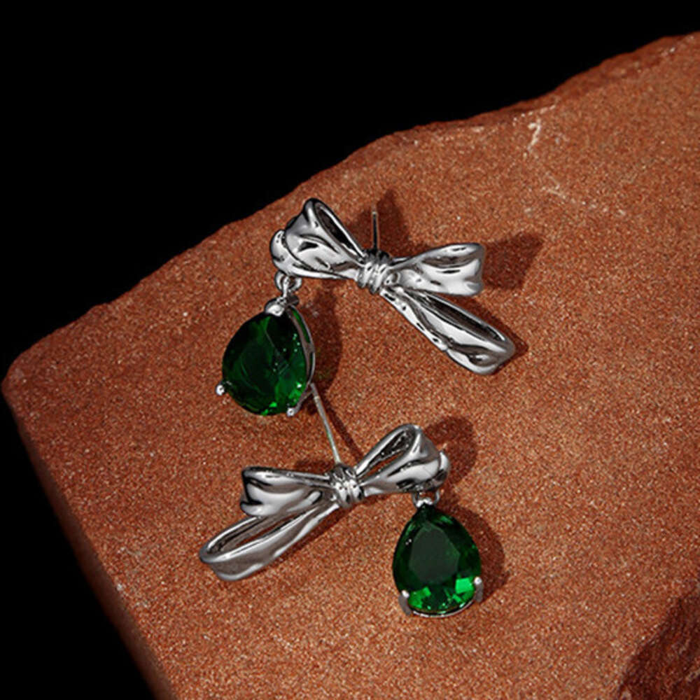 DHcollections Cross-Border Design Bowknot Fashion Simple Minimalist Style 925 Silver Needle Exquisite Sweet Niche Stud Earrings Ear Jewelry