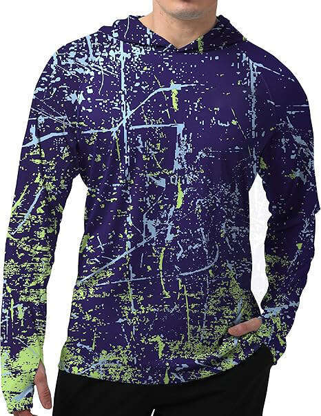 Summer Men's Quick-Dry UV Ultra-Thin Ice Silk Running Fishing Travel Bionic Camouflage Hooded Outdoor Sun Protection