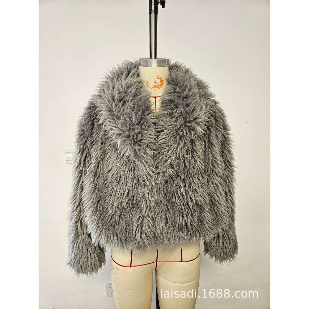 Women's Clothing Autumn Winter New European and American Socialite Fashion Versatile Eco-friendly Faux Fur Short Coat Wholesale