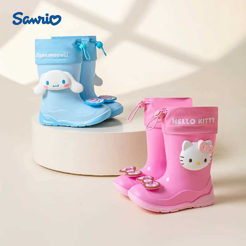 Sanrio Childrens rain shoes Cartoon animal Girl rain boots kuromi Student water shoes waterproof and non-slip H251110