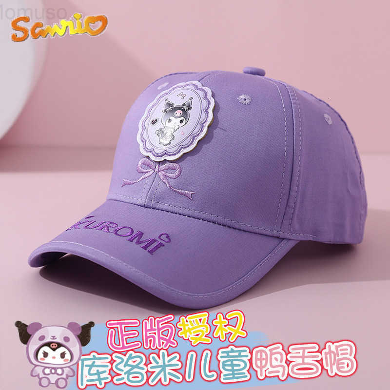Sanrio Authentic Childrens Baseball Cap Summer Hard Top Cap for Girls Kuromi Hat Boys Thin Style H251110
