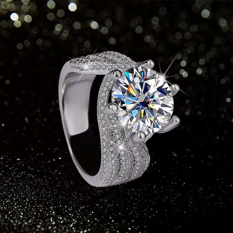 Certified 5 Karat Moissanite Love Ring Full Diamond 925 Sterling Silver Luxury Wedding Ring Engagement Ring