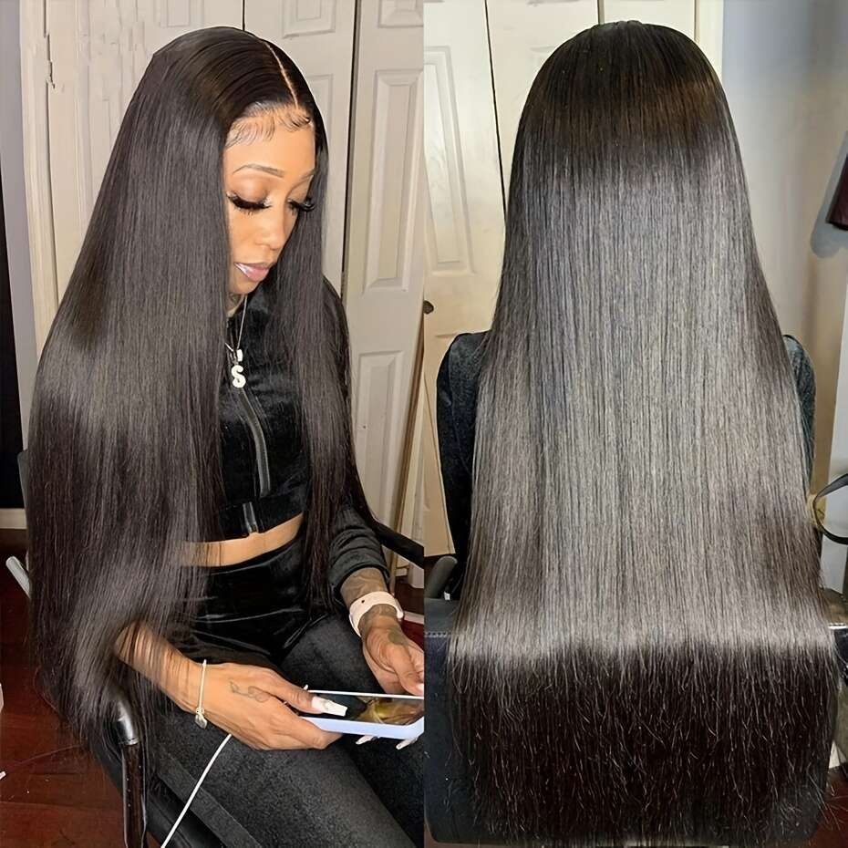 Glueless Wigs Frontal Brazilian Straight Human Hair HD 4X4 Lace Front Wig Ready To Wear 150% Density