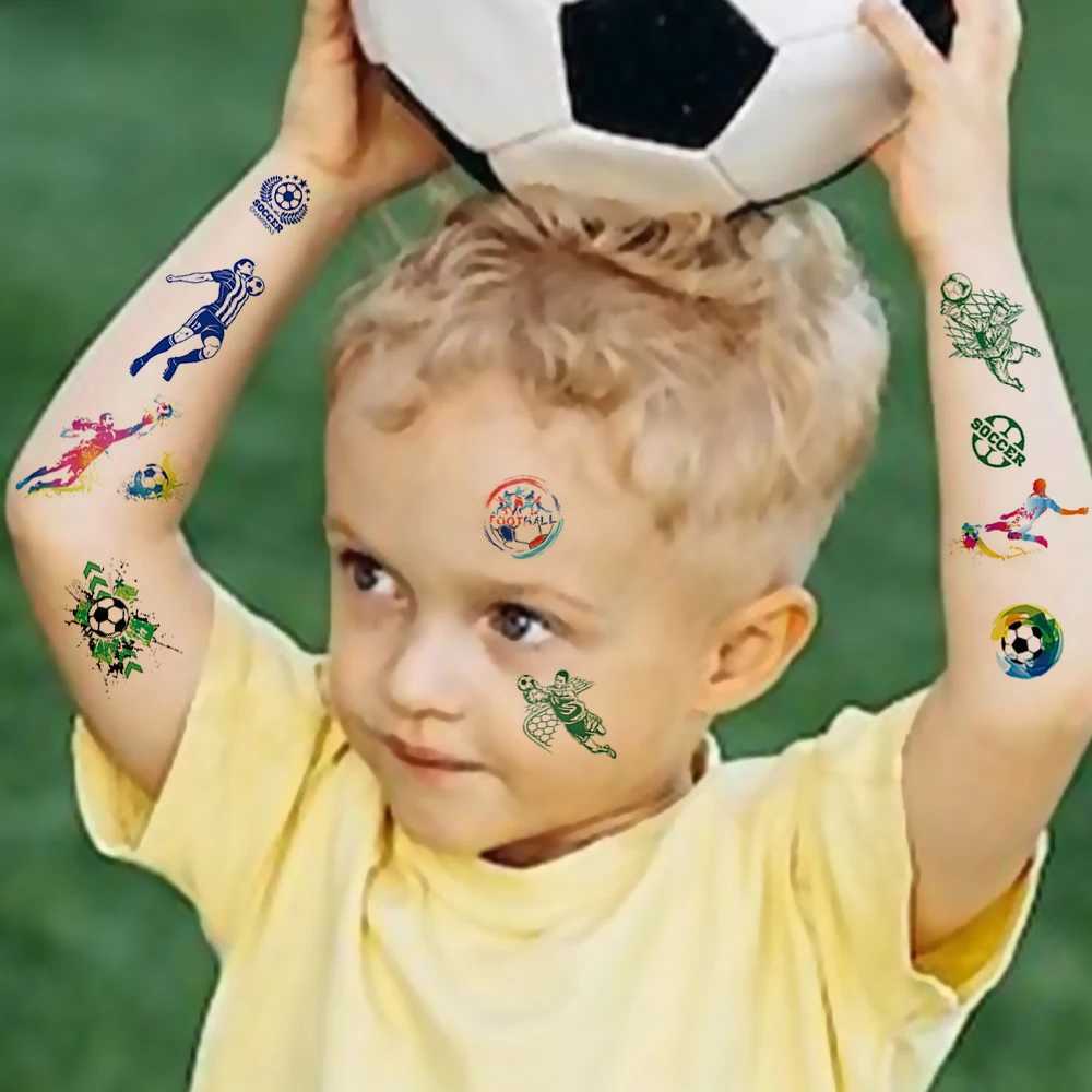 10 basketball soccer childrens cute waterproof temporary tattoo stickers soccer body art childrens facial prosthetics tattoos W250410