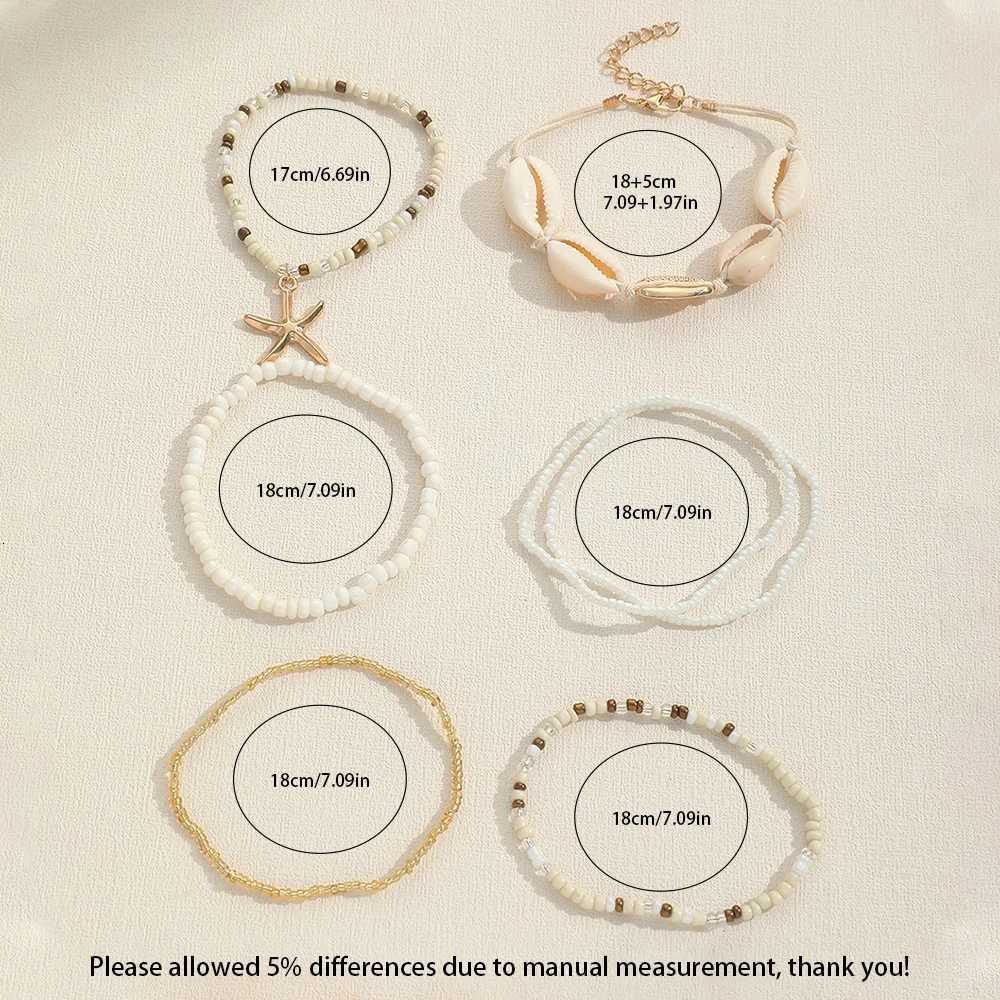 7PCS Multi-layer Bohemian-style Bracelet for Women Hawaiian Beach-style Shell Starfish Woven Beaded Bracelet Jewelry AccessoriesT251110