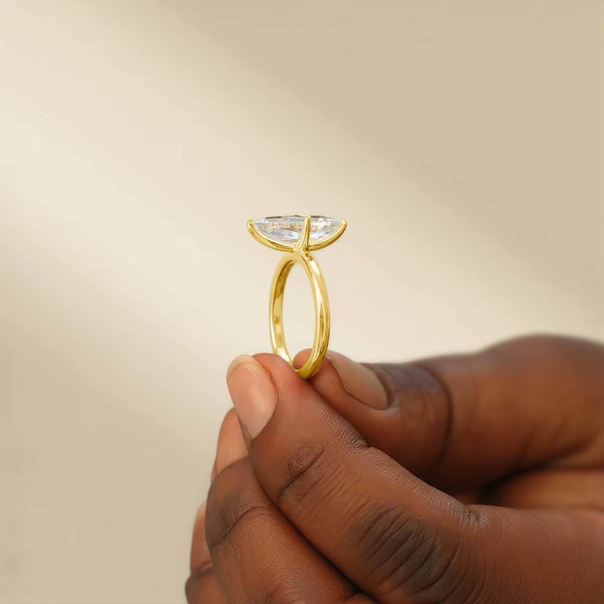 Fine Gemstone 925 Sterling Silver Diamond Engagment Wedding Jewelry Women Marquise Moissanite Ring