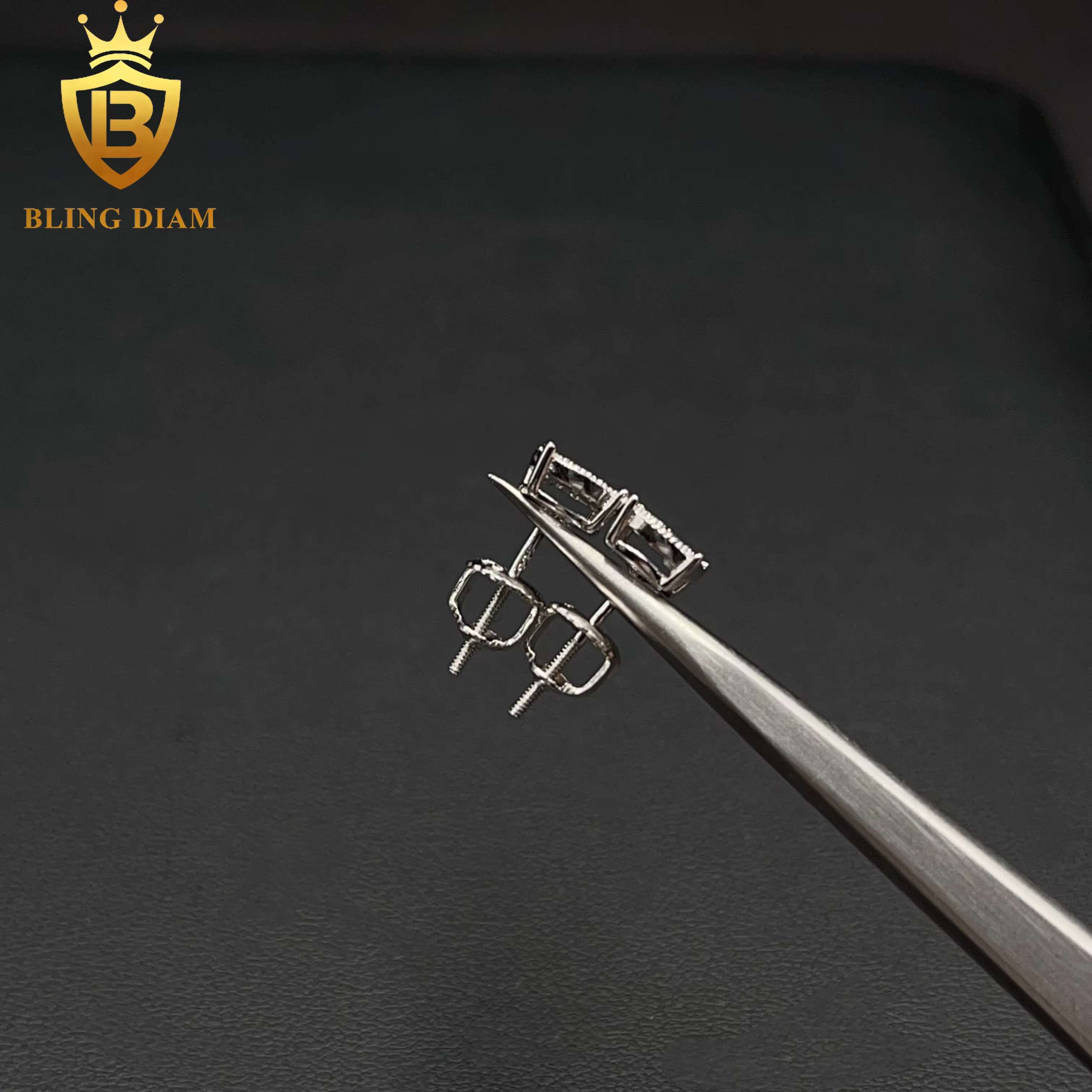6.5mm Fashion Jewelry Stud 925 Silver Screw Back VVS Moissanite GRA Certificate Earrings Women Men