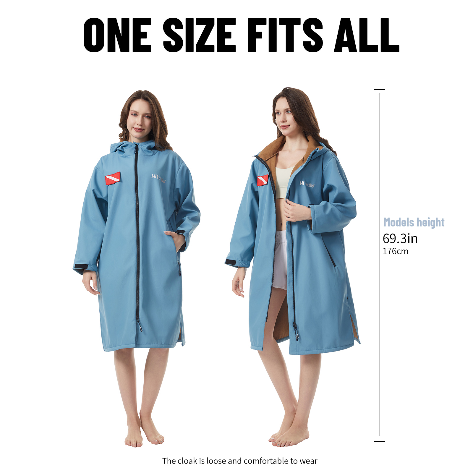 1 Hiturbo soft zipper inner cloak: Composite zipper cloak -110x70