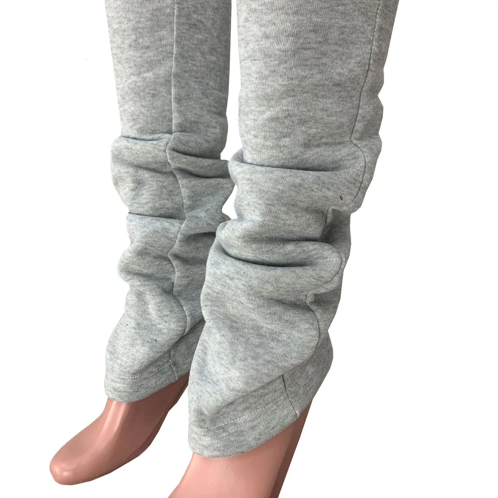 XS-3XL Size Stacked Sweat Pants Fall Winter Womens Mid Waist Thick Stacked Fleece Pants Joggers Long Trousers Sweatpants 250409