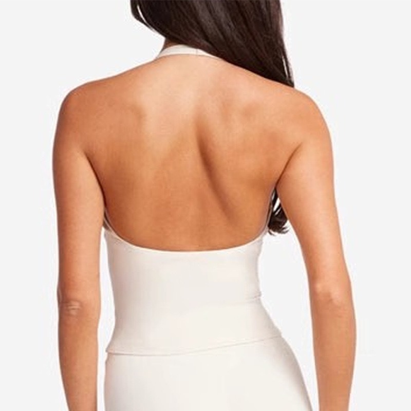 European Style Brushed Yoga Crop Top Strapless Sports Bra Activewear For Women Gym Fitness Workout Tank