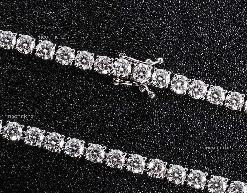 Bg Vvs Moissanite Sier Chain Charm Jewelry Sexy Iced Out Tennis Dia Necklace Men