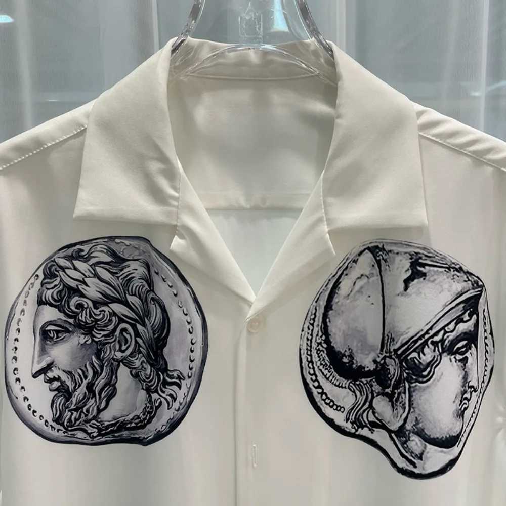 2024 Spring/Summer New Casual Fashion Youth Travel Fashion Digital Printing Mens Short sleeved Shirt X250410