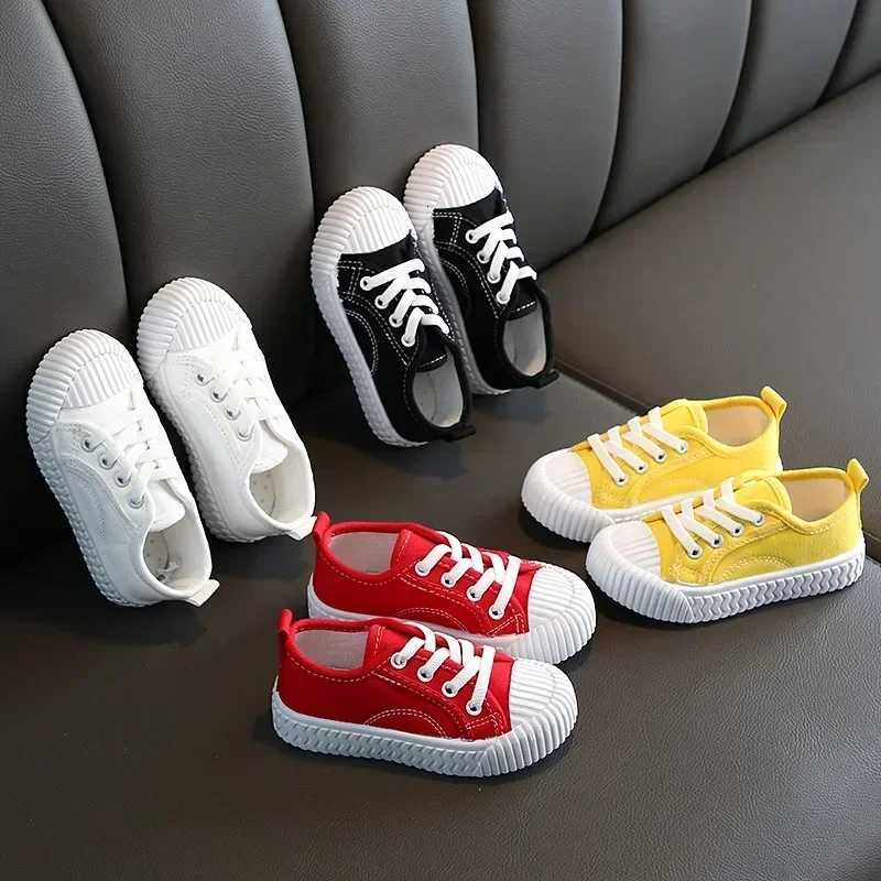 New Childrens Sneakers Candy Colour Canvas Shoes Boys Girls Toddler Flat Sneakers Kids Casual Biscuit Shoes White Sports ShoesT251110