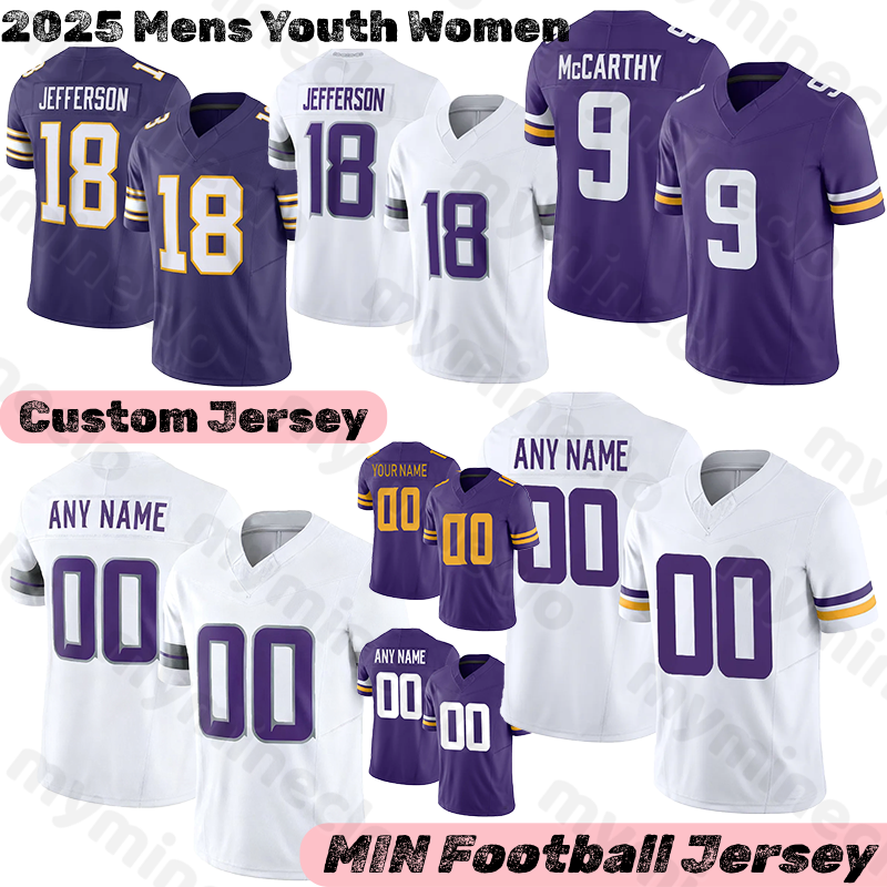 Minnesotacity Vikingss Jersey Justin Jefferson J.J. McCarthy 3 Addison Aaron Jones Turner TJ Hockenson Smith Van Ginkel Turner Jackson Darrisaw Ham football jerseys