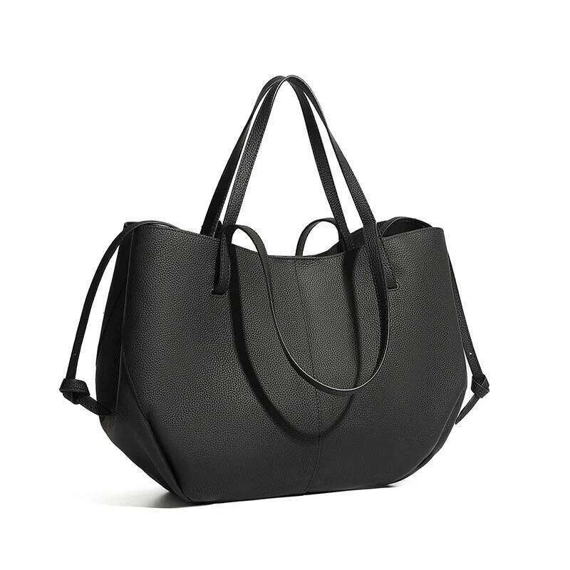 Top-Layer Cowhide Extra Tote New Niche Design Women's Handbag Commuting Fashion Large Capacity Shoulder Bag 251110