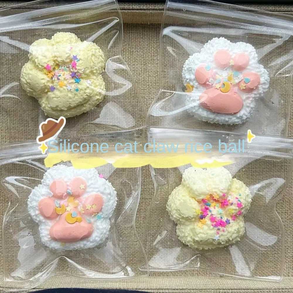 New Arrival Taba Squishy Jumbo Fidget Toy Cute Cat Claw Slow Rise Sticky Rice Roll Squeezing Toy Cat Feet Anti Pressure Relieving Toy Adult T250410