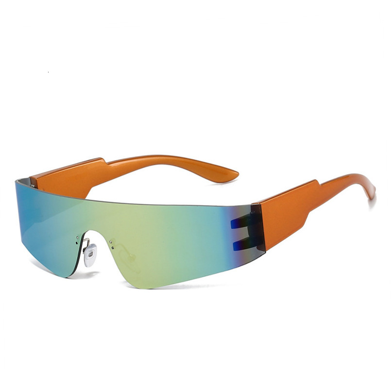 2025 One-Piece Punk Style Fashion Large Frame Sunglasses for Men and Women Outdoor Sports Cycling Glasses