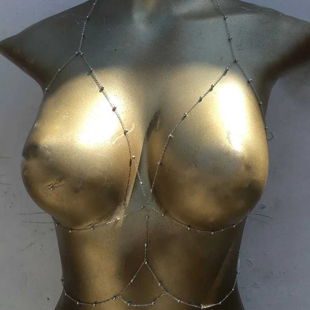 Rave Fashion Simple Chest Chain Necklace Bikini Jewelry Accessories Hot Summer Sexy Bra for Wens Fem Underwear Top Gift X250410
