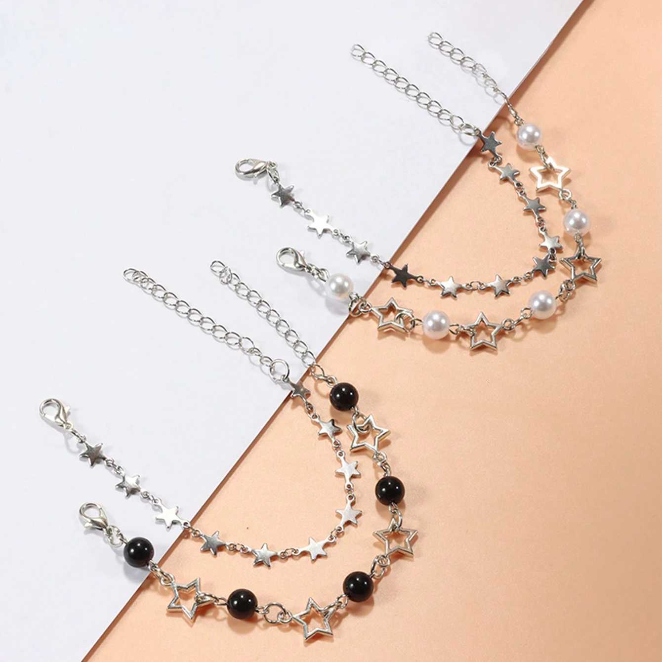 Y2K Celebrity Couple Bracelet Set Imitation Pearl Star Friendship Bracelet Perfect Gift for HolidaysT251110