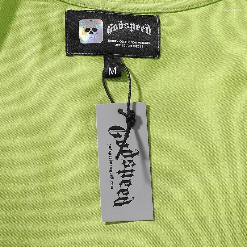 Men's T Shirts 25SS High Quality Real Po T-shirts Men Women Street Fashion Green Short Sleeve Top Tee