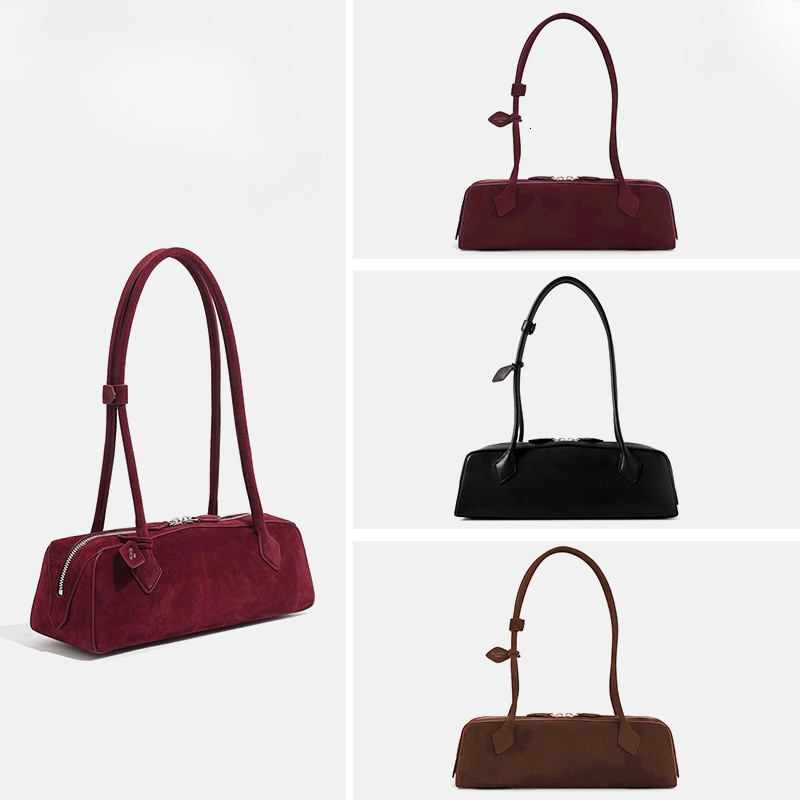 Designer bag new product suede texture light luxury handbag fashionable solid color underarm bag leather texture underarm bag