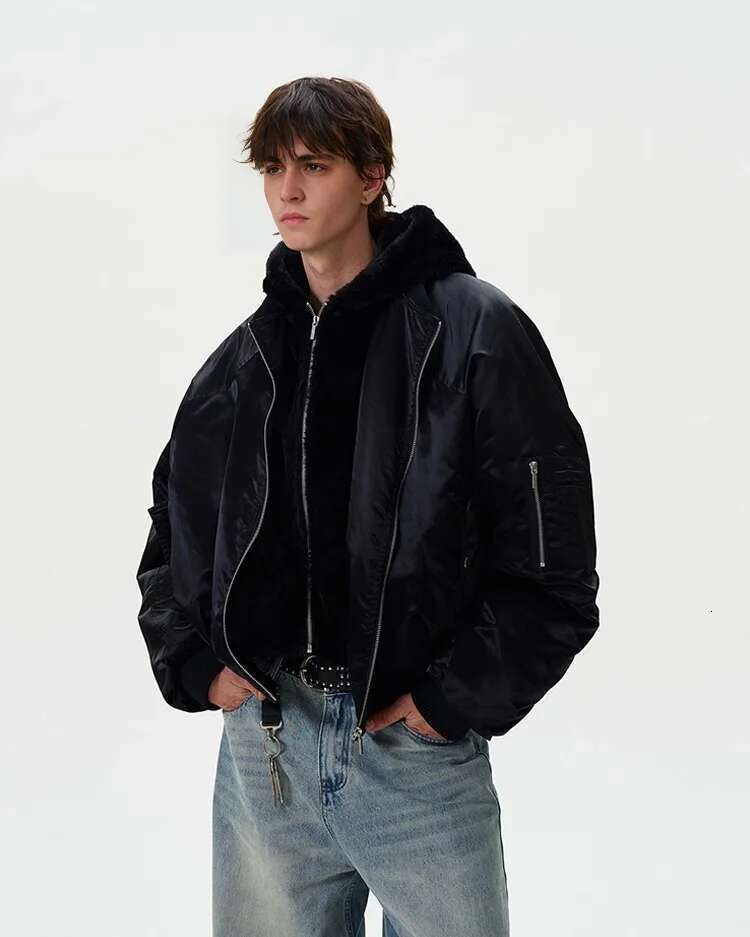False Two Coat Street Wear Cotton Clothes Men's And Women's Retro Short Bomber Jacket