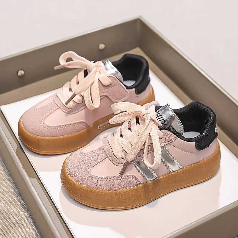 Lace Up Childrens Color Blocked Board Shoes Round Toe Sewing Thread Kids Soft Sole Thick Bottom Non Slip Outdoor Simple StyleT251110